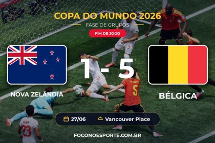 Nova Zelândia 1 x 5 Bélgica - Copa do Mundo 2026