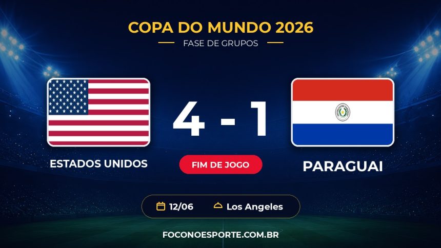 Estados Unidos 4 x 1 Paraguai: resultado pela Copa do Mundo 2026