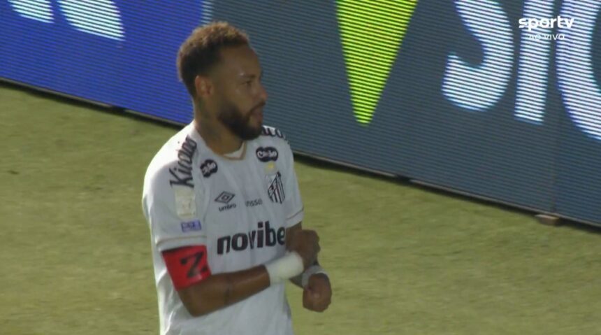 Neymar abre o placar e festeja com simulação de cartas contra Chapecoense
