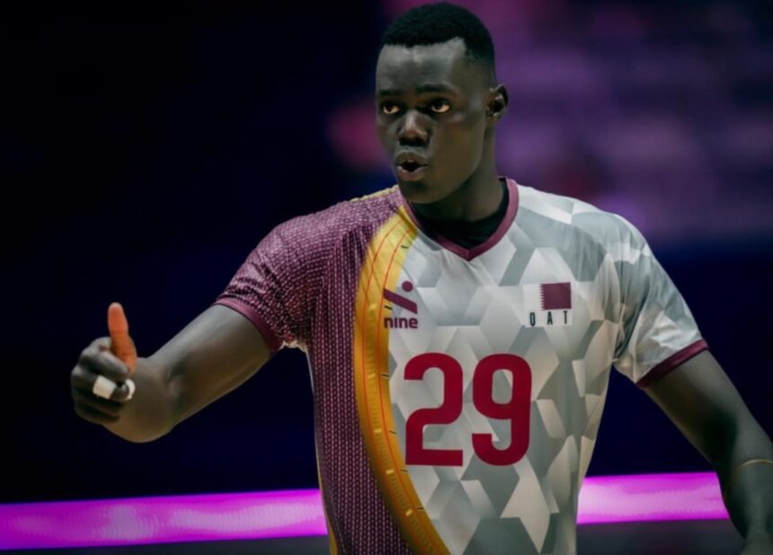 Aos 13 anos e 2,10 m, Mubarak brilha na seleção de vôlei do Catar