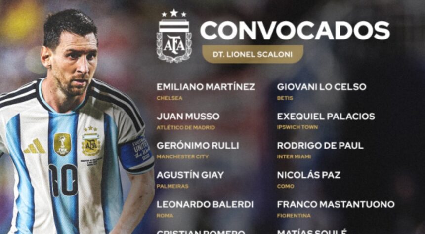 Argentina convoca Messi para partida de despedida em 6 de outubro