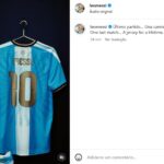 Messi apresenta camisa especial para despedida da seleção contra o Benin