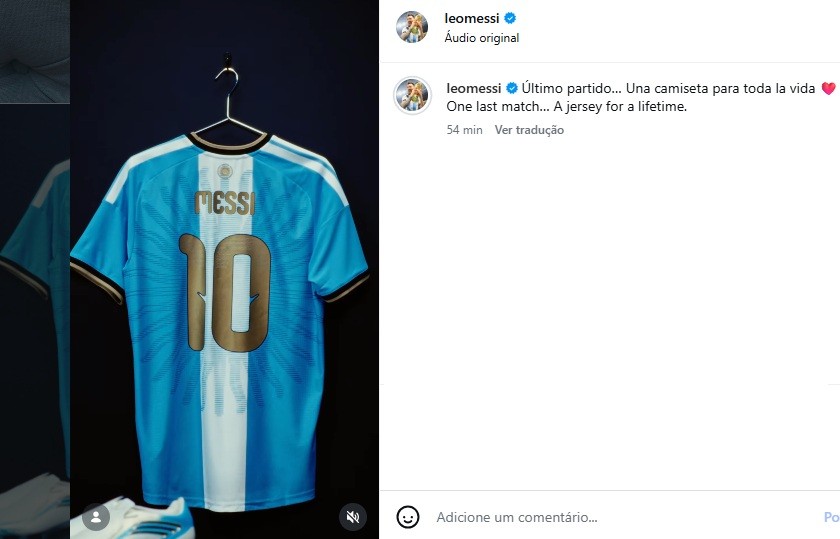 Messi apresenta camisa especial para despedida da seleção contra o Benin