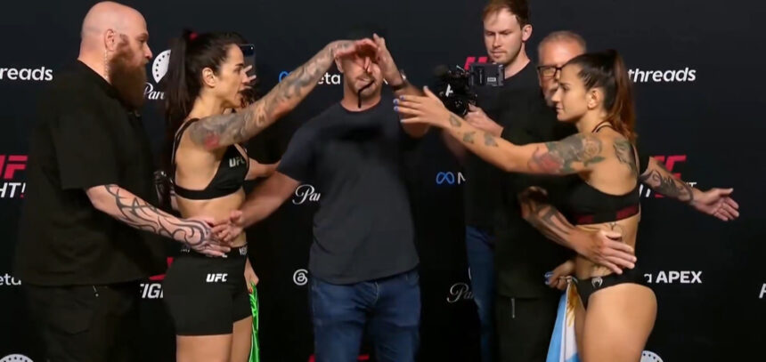 Norma Dumont provoca Ailín Pérez com preservativos e dinheiro antes do UFC