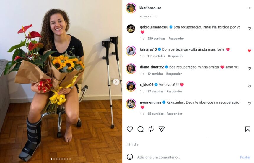 Torção no tornozelo tira Karina Souza do Pré-Olímpico; ela reage