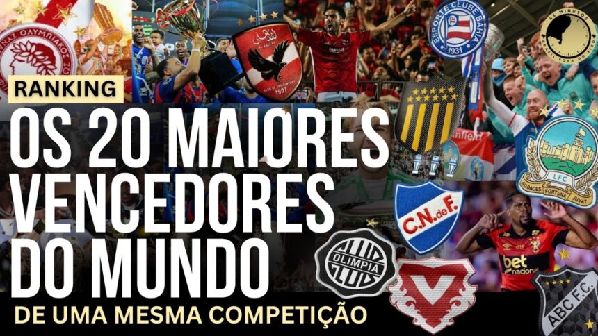 Veja os 20 clubes que mais venceram uma mesma competição