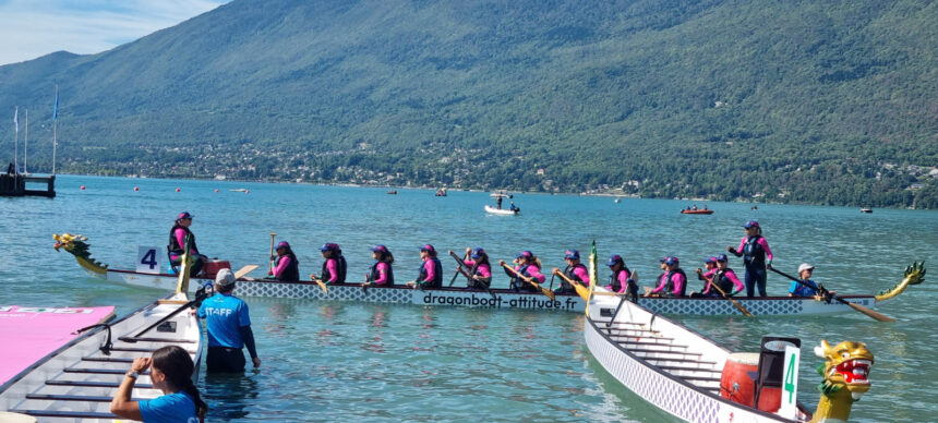 Cearenses sobreviventes do câncer brilham no Dragon Boat na França
